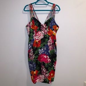 90s vintage abstract floral dress